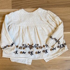 Zara embroidered blouse